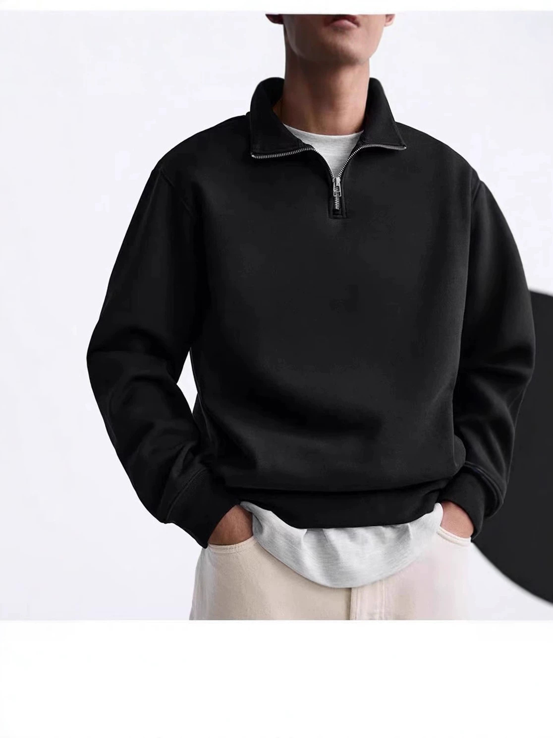 trend fashionable sweatshirt with zipper