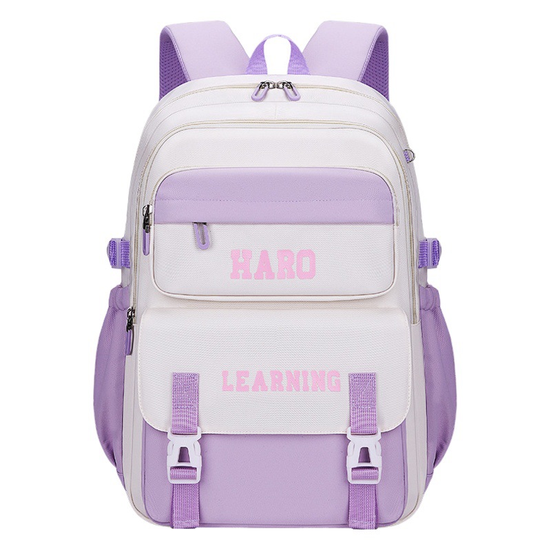 2024 nuevo estilo mochila escolar grado 5-6 dibujos animados de la escuela secundaria de gran capacidad mochila informal para hombres y mujeres