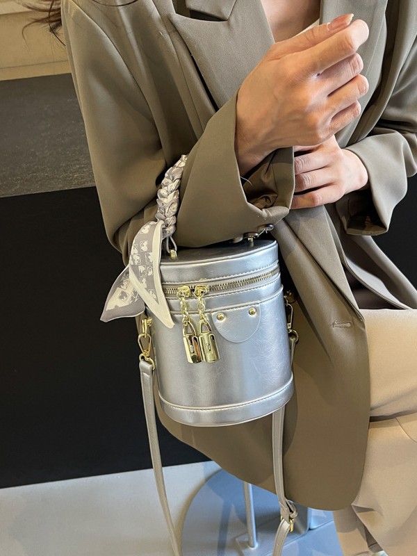 Bolso bandolera mujer 2025 nueva textura bolso de cubo portátil moda moda de alta gama estilo occidental práctico bolso de hombro