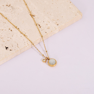 cat eye Titanium Necklace Light extravagance A small minority Sense of design Diamond clavicle temperament senior Necklace Pendant wholesale