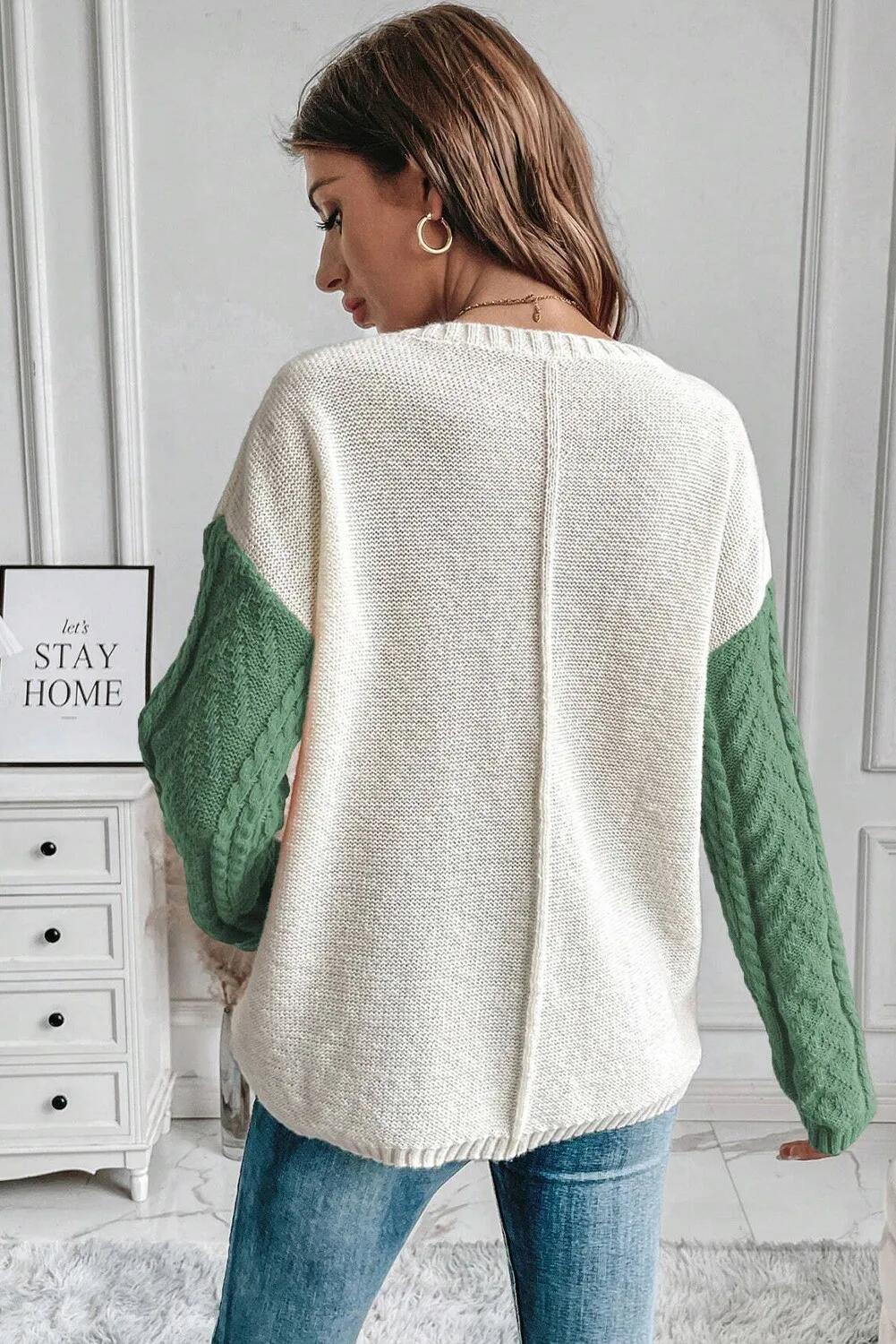 Cozy Patch-Pocket Sweater – Acrylic Blend Pullover With Contrast Stitching (S/M/L/XL, Oversized Fit, Fall-to-Winter Essential, Sweetheart Colors)_voghion.com