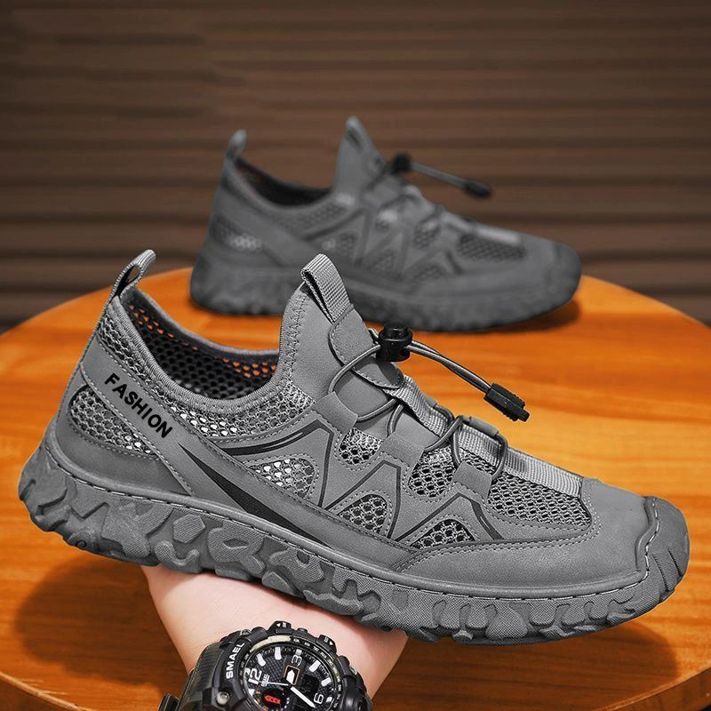 Охранная обувь Мужская обувь Летняя новая воздухопроницаемая ажурная сетка обувь мужская нескользящая и износостойкая спортивная обувь повседневная обувь