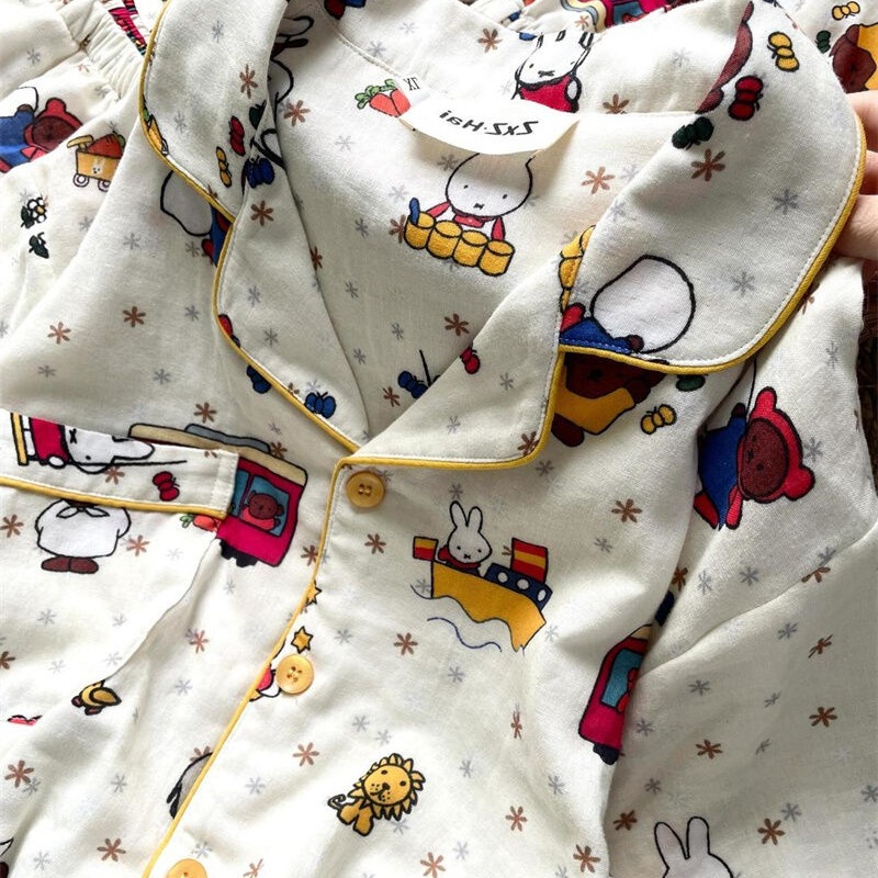 2025 New Cartoon Snowflake Miffy Short-sleeved Shorts Pajamas suit Women's Summer Printed Home Clothes Two-piece Set