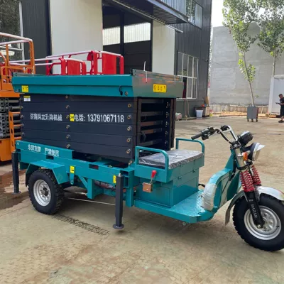 Electric Three-Wheel Lift Vehicle, Avtomobil fırlanan platformaları - raised-6m-adjustable-platform-deposit