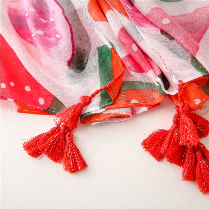 Fashion Clashing Color Watermelon Sunscreen Shawl Wholesale Nihaojewelry display picture 9