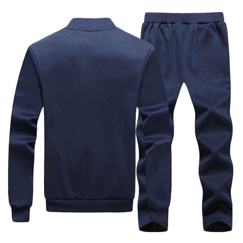Men's Spring and Autumn Two-Piece Fashionable Cardigan Casual Sports Suit Full Teenager Top Pants 5