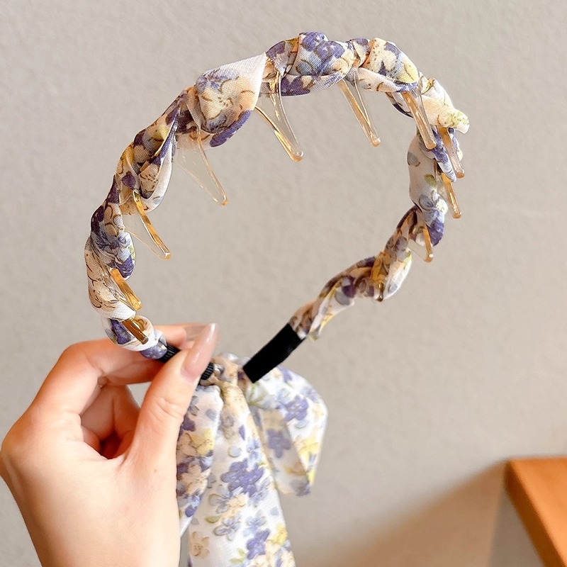 Yellow headband, floral print