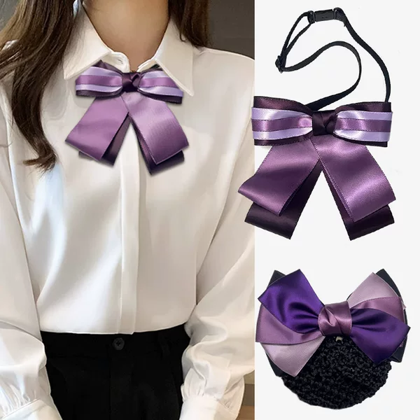 Headdress flower female hair accessories professional hair accessories suit bow tie hairpin ladies bank hotel collar flower professional matching purple