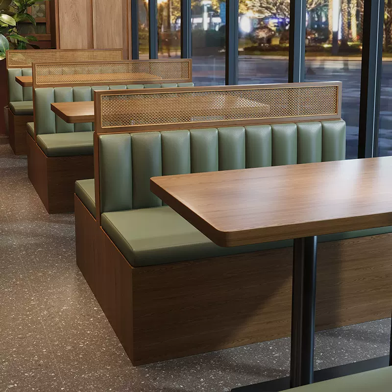 茶楼卡座食堂西餐饭店中式餐厅卡座沙发小吃日料奶茶店餐饮店桌椅