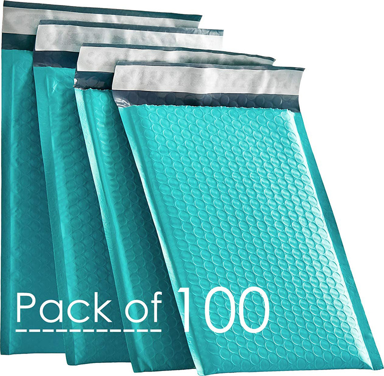 星辰跨境淺藍色氣泡袋 禮品快遞包裝打包袋 泡沫信封袋彩色加厚