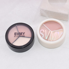 Three-color concealer, long-lasting, waterproof, non-removing makeup, covering dark circles and spots, tattoo and acne marks for men and women, powder base