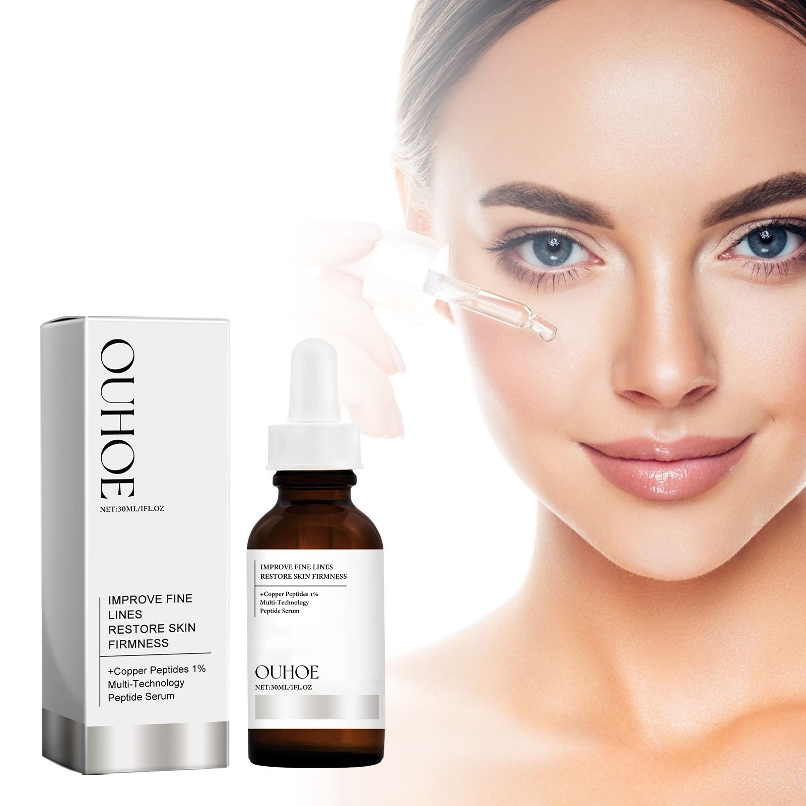 Ouhoe Multi-Peptide Facial Essence Daily Nourishing Mild Moisturizing Essence with Clear Texture and Hydrating Feel