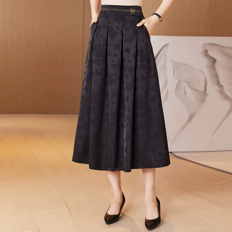 Новая женская жаккардовая юбка весной и летом 2025 года