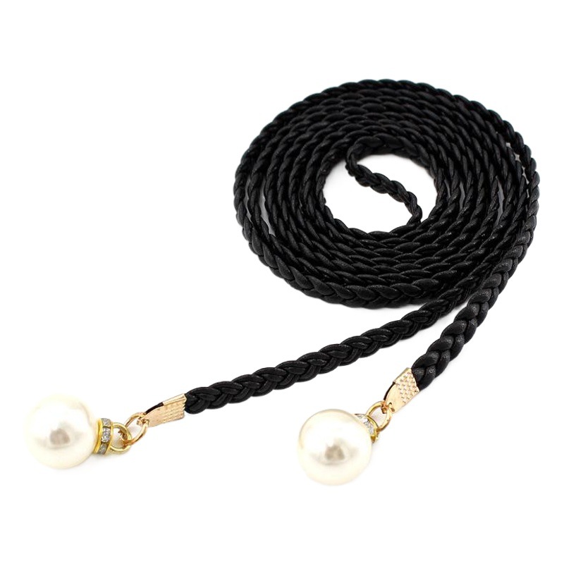 Primavera y Verano de las mujeres de moda de la cadena de cintura anudada vestido de la cintura de la cuerda de la cintura de las mujeres decorativas cinturón de perlas multicolor entrega de una sola pieza