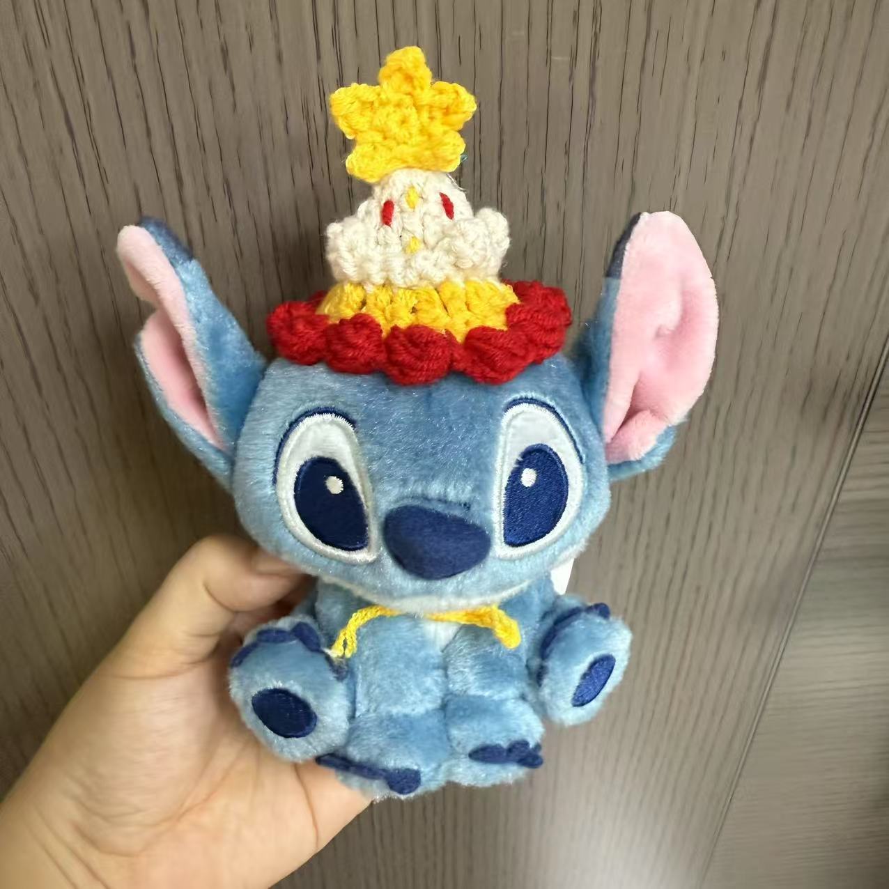 Producto terminado Star Baby Stitch muñeco de peluche sombrero capucha babero 12CM bebé con muñeca de algodón lindo