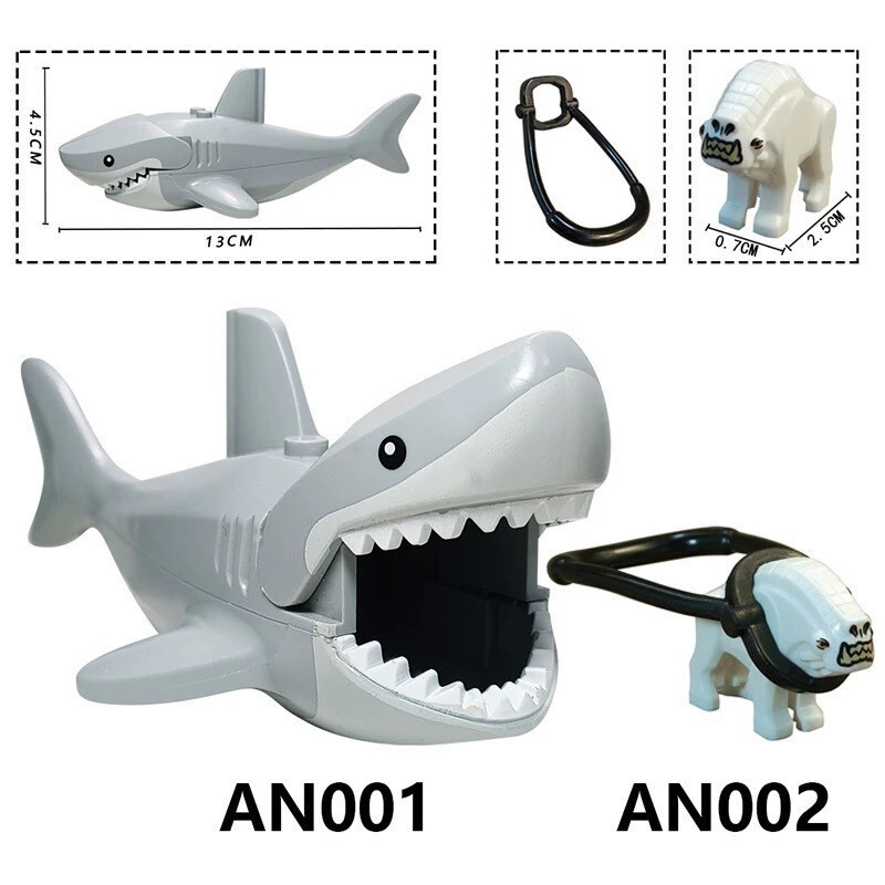 Foreign Trade Goods An001-An003 Aquatic Animals Shark Snow Monster Assembled Building Block Figures Toy Bags Wholesale Foreign Trade Goods An001-An003 Aquatic Animals Shark Snow Monster Assembled Building Block Figures Toy Bags Wholesale