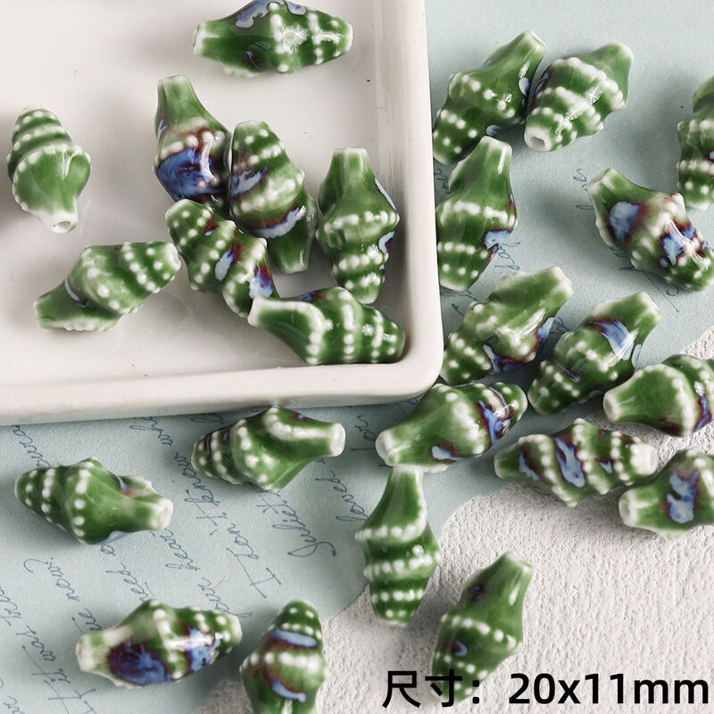 クリエイティブ海洋生物シリーズセラミックビーズ diy ブレスレットネックレスルースビーズジュエリーアクセサリーヒトデシェルビーズ|undefined