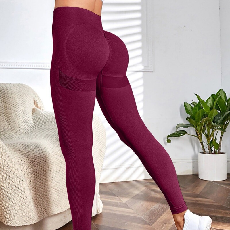 Cross-Border European and American New Seamless Smiley Peach Hip Training Yoga Pants for Women Sports Running Buttocks Beauty Fitness Pants