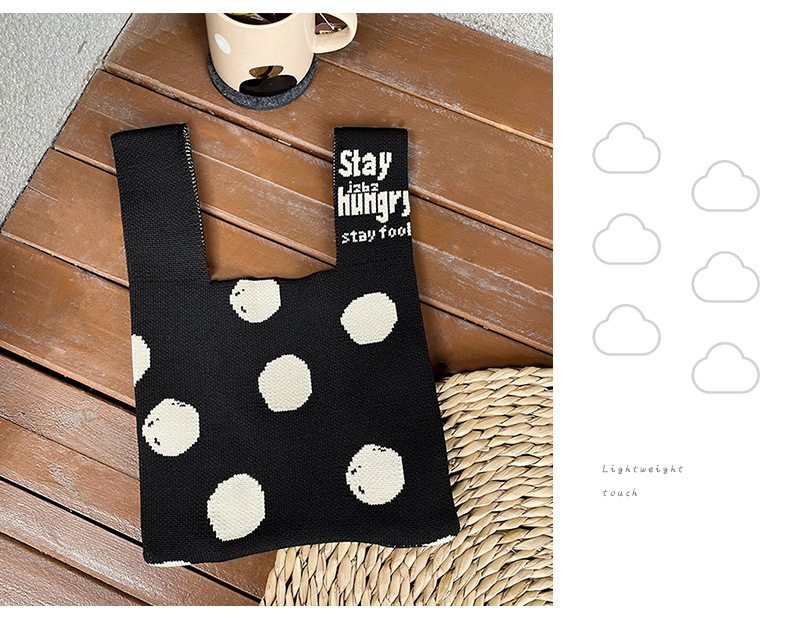 Women's Medium Polyester Letter Polka Dots Vintage Style Classic Style Open Shopping Bags display picture 11
