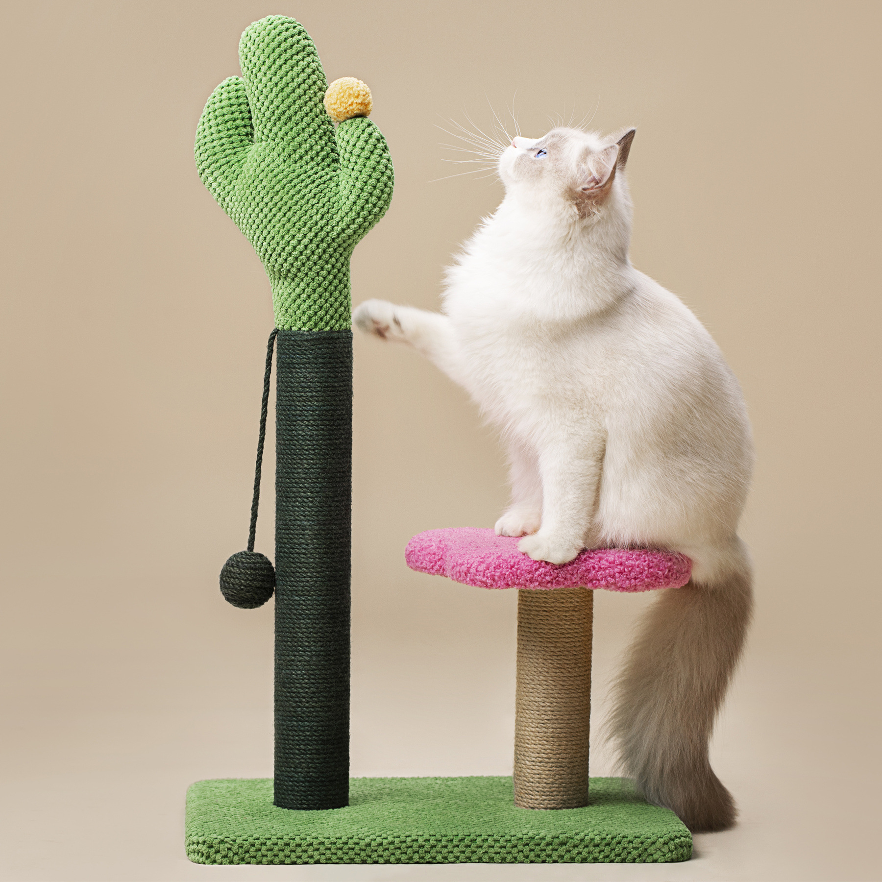 仙人掌猫抓柱立式猫抓板猫磨爪板剑麻不掉屑小型自嗨猫玩具|ms