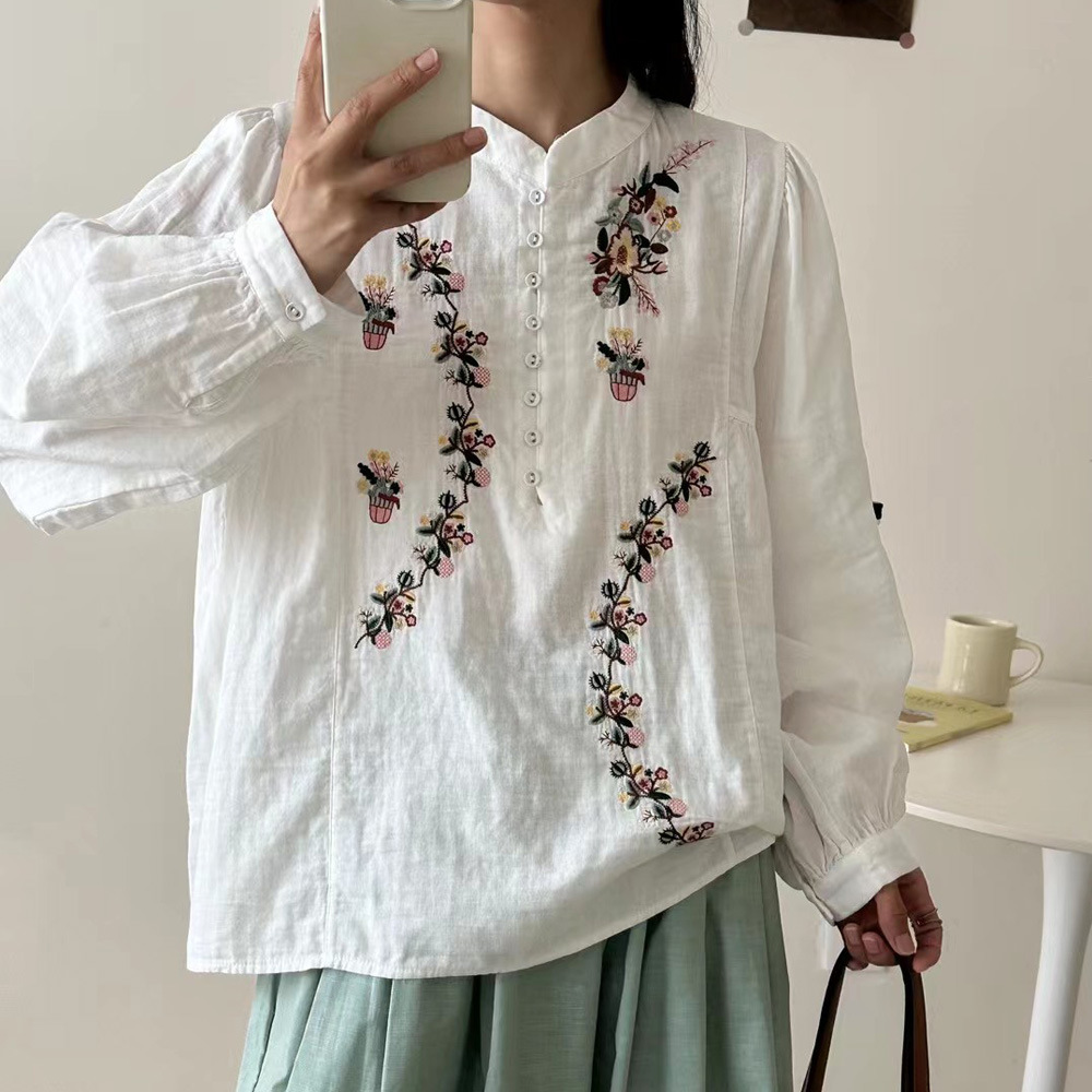 Retro ethnic autumn shirt