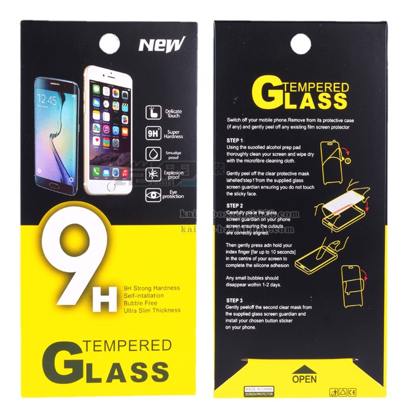 新款手机钢化膜磨砂包装 手机玻璃膜钢化膜保护膜包装批发 KJ-388