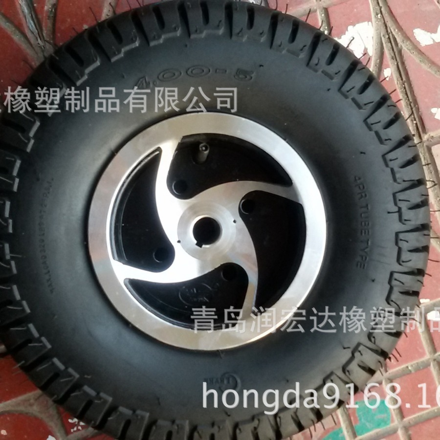 供应400-5 350-5 13寸 12寸老年代步车轮胎 轮椅车铝合金轮子