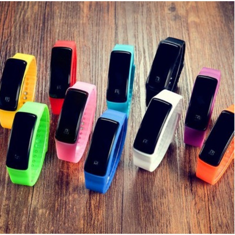 밝은 노란색 실리콘 시계 - 혼합 색상