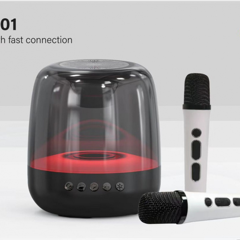 マイクサブウーファー Bluetooth スピーカー ワイヤレス ミニ ハイパワー サブウーファー デュアル マイク カラオケ オーディオ|undefined