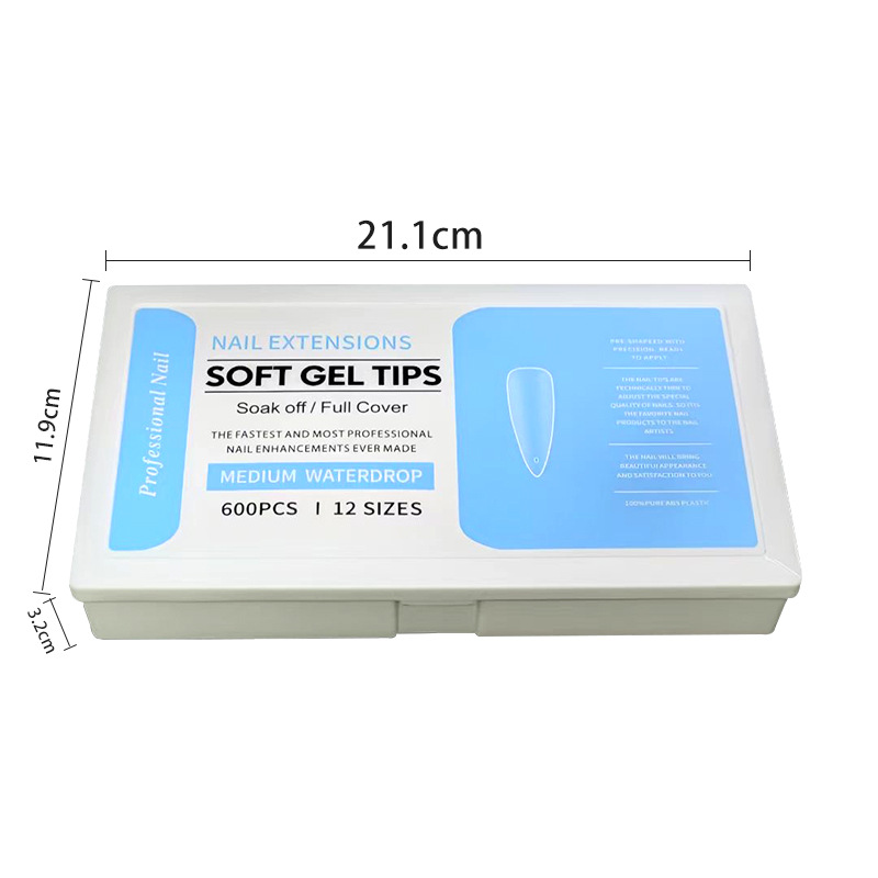 Explosiones transfronterizas de porcelana blanca caja de manicuras esmaltado ultrafino sin marcas sin molienda de grabado desgaste manual manicuras falsas al por mayor