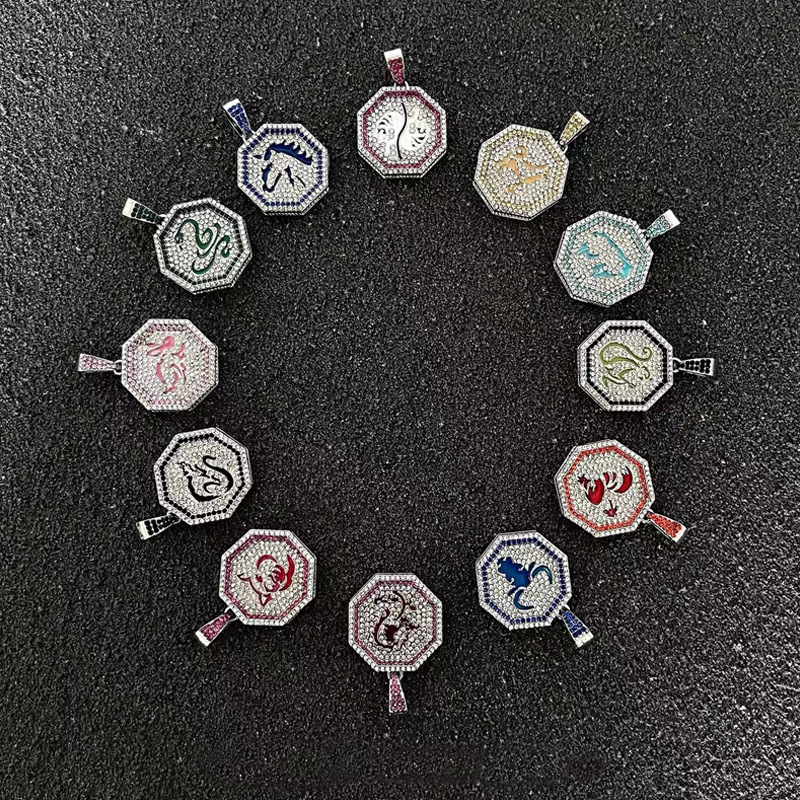 Fashion Animal Stainless Steel Alloy Polishing Inlay Rhinestones Pendant Necklace 1 Piece