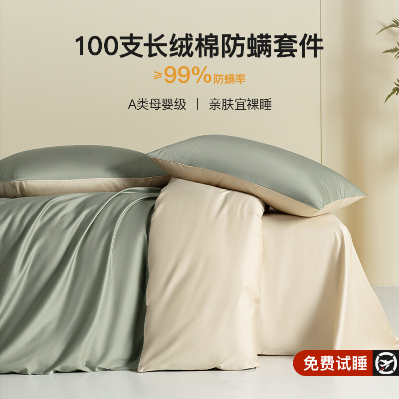 Class A 100 Xinjiang long-staple cotton cotton light luxury cotton four-piece set of three-piece bedding sheets bedding sheets quilt cover
