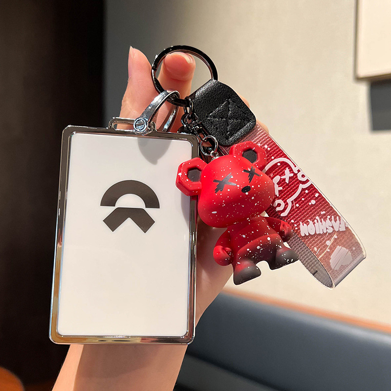 Wei Lai B-스마트 카드 키 [싱글 쉘 화이트] + 레드 폭력 곰 펜던트