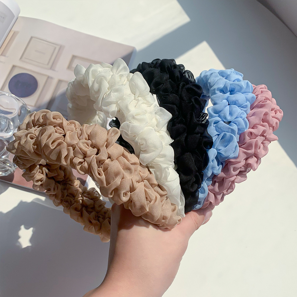 Serre-tête plissé en maille style mode accessoire cheveux_voghion.com