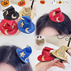 国境を越えたハロウィーンのヘアピン巫師帽髪飾り鬼節日パーティーかわいいサイドクリップ子供が頭飾りの女性のヘアピンを責める