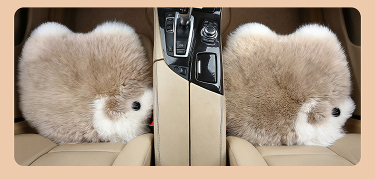 New car plush cushion winter plush backless pure wool warm single seat thick cute seat cushion