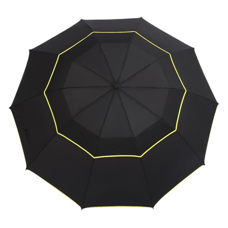 Paraguas de negocios de doble uso para hombres de doble uso con borde automático de doble capa de gran tamaño, protección solar a prueba de viento y lluvia, espesamiento y refuerzo, sensación de alto nivel