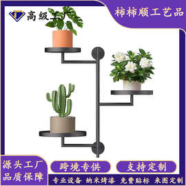 亚马逊跨境室内旋转窗植物架,3 层金属植物支架,墙壁植物支架