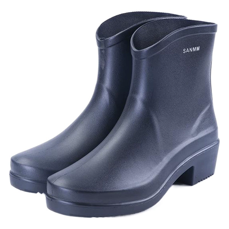 Трансграничные модные короткие резиновые сапоги на высоком каблуке, женские резиновые сапоги из ПВХ для взрослых, непромокаемая резиновая обувь, Нескользящие рабочие водные сапоги Martin