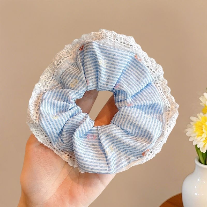 Encaje retro francés, diadema de intestino grueso, mujer 2025, nuevo estilo, cuerda para el cabello, banda de goma, lazo, dulce cuerda para el cabello, accesorios para el cabello