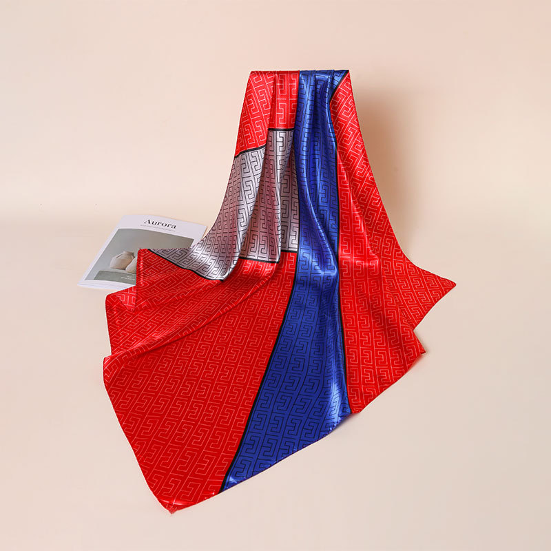 Foulard in seta geometrico grande quadrato hijab sciarpa donna_voghion.com