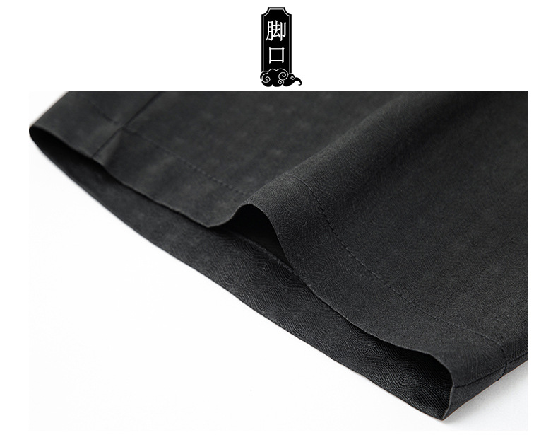Quần culottes nữ ống rộng lụa tơ tằm cao cấp họa tiết vân rùa — Da đen 246009 chi tiết 15