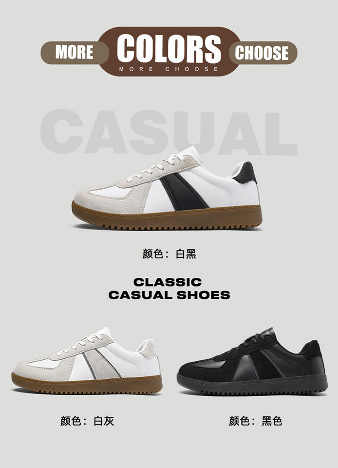 Giày sneaker da lì phối lưới form rộng mũi tròn, đế cao 3–5 cm, dây buộc, unisex — Trắng đen, Xám trắng, đen chi tiết 4