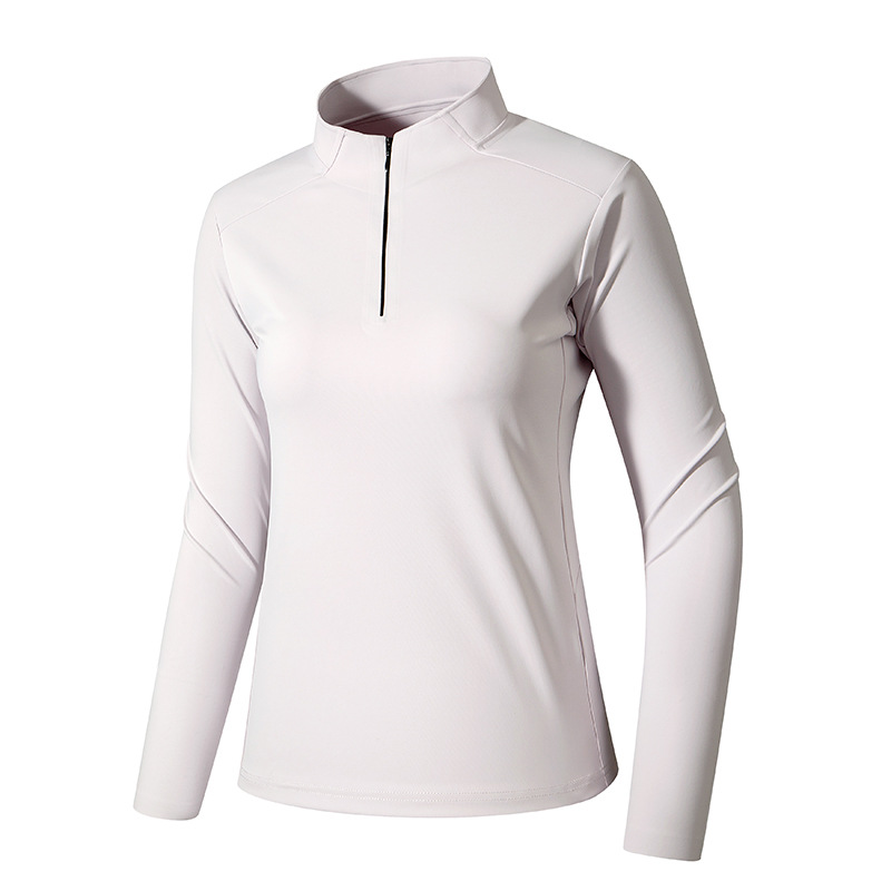 Couple's half-cardigan autumn and winter warm long-sleeve high-elastic outdoor cycling sweatshirt for men and women, casual base shirt, skin-friendly