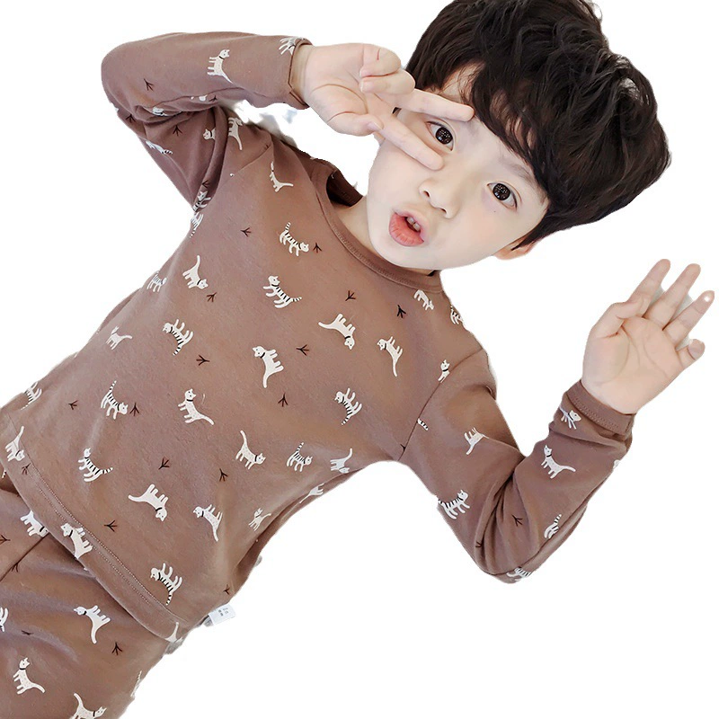 Pijama, cartoon set, long-sleeve for boys, thermal underwear, autumn, children's clothing, wholesale