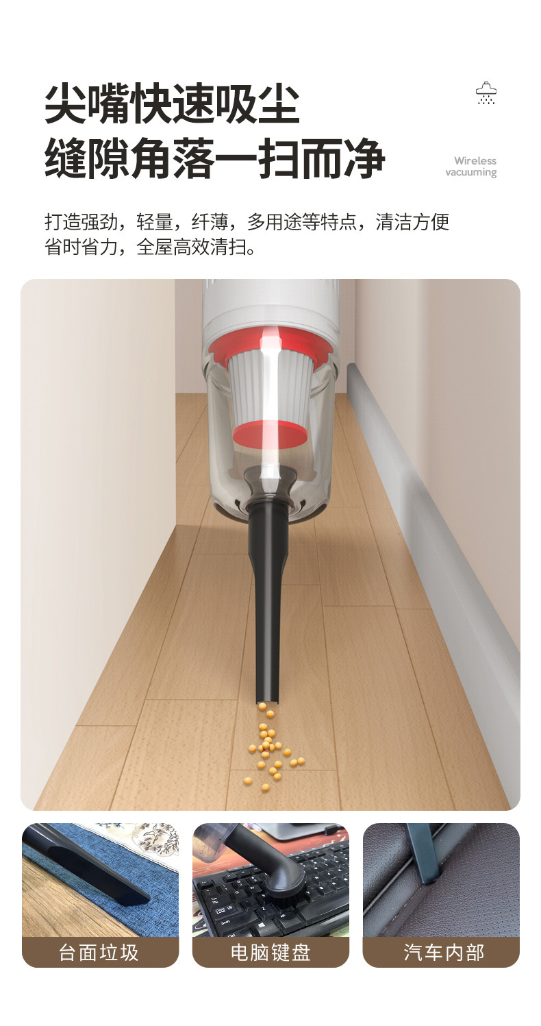 Car Vacuum Cleaner Wireless Household Handheld Vacuum Cleaner Portable Super Suction High Power Pet Hair Suction