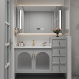 Американский шкаф для ванной комнаты комбинация висящего шкафа каменная тарелка сплошной деревянная карага