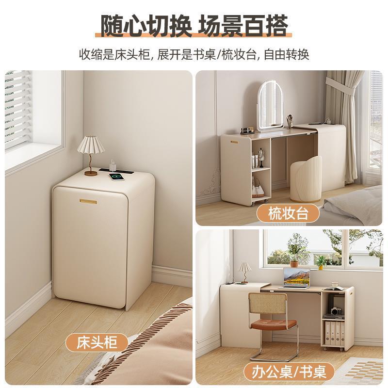 懒人跨床桌可移动书桌带轮床上卧室电脑桌梳妆台一体小户型床尾桌