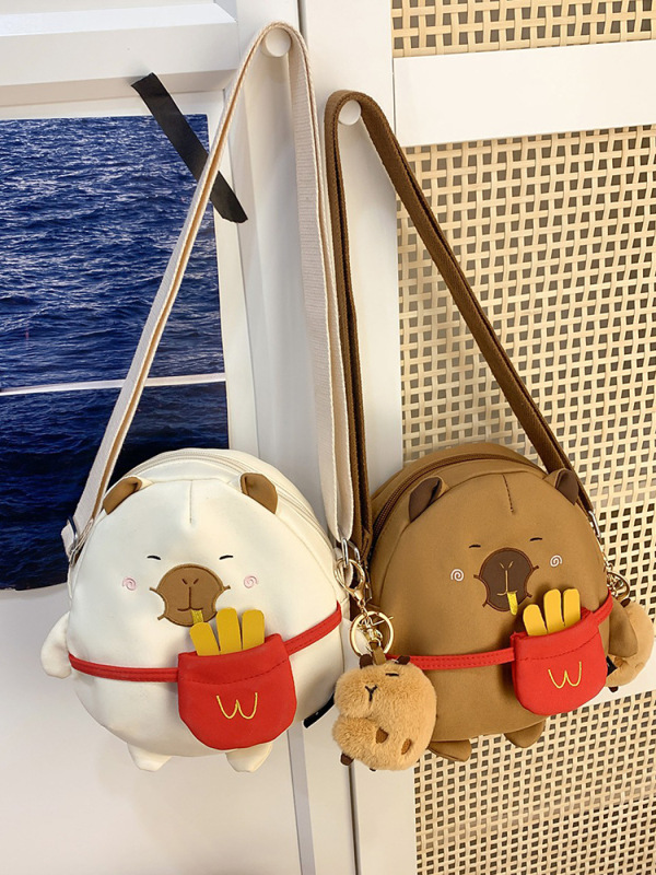 カピバラ クロスボディバッグ レディース 多用途 携帯電話バッグ 2025 新しいかわいいカピバラ 旅行 通勤 軽量 ショルダーバッグ|undefined