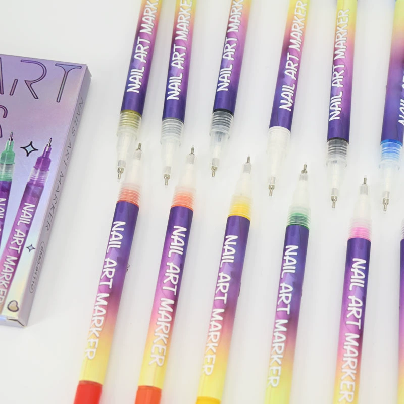 М Multicoloured drawing pens for manicure, fake nails, liner to create lines, manicure brush, DIY, 12 colors